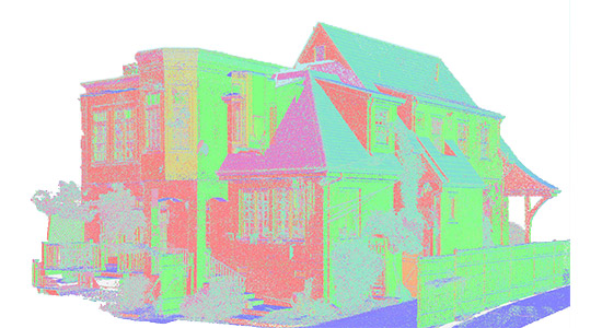 Raw point cloud scan data — New York residential house